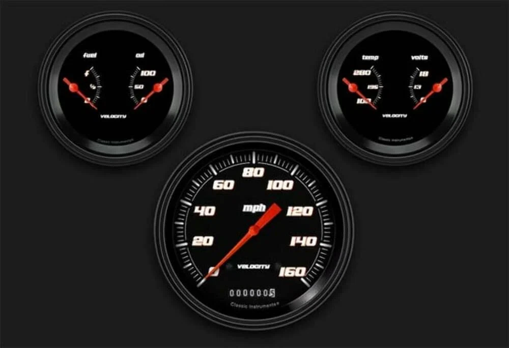 Velocity Black Series Three Gauge Set VS64BBLF